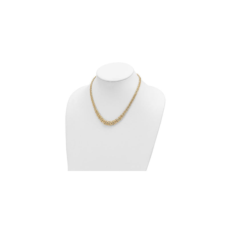 10 mm Graduated Flat Byzantine Necklace (14K) preview -  Popular Jewelry - New York