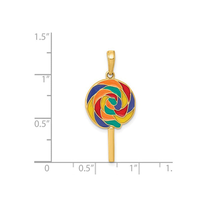 3D Colorful Lollipop Pendant (14K) scale - Popular Jewelry - New York