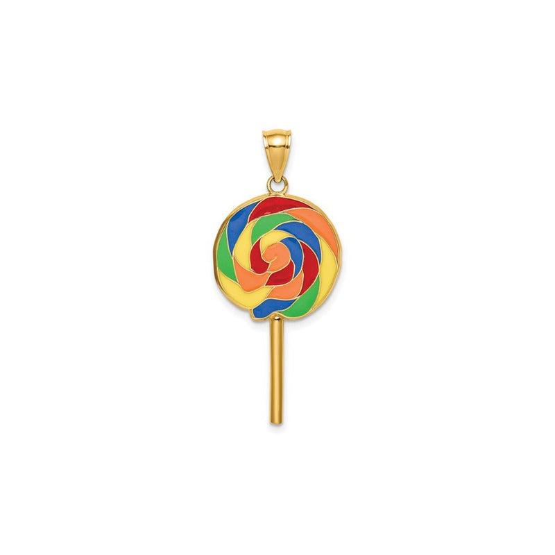 3D Multicolor Lollipop Pendant (14K) front - Popular Jewelry - New York