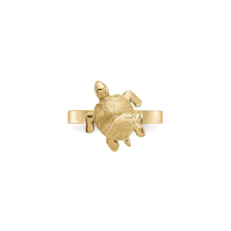 3D Textured Sea Turtle Ring (14K) front - Popular Jewelry - New York
