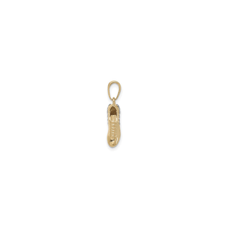 3D Two-Tone Soccer Cleat Pendant (14K) side - Popular Jewelry - New York