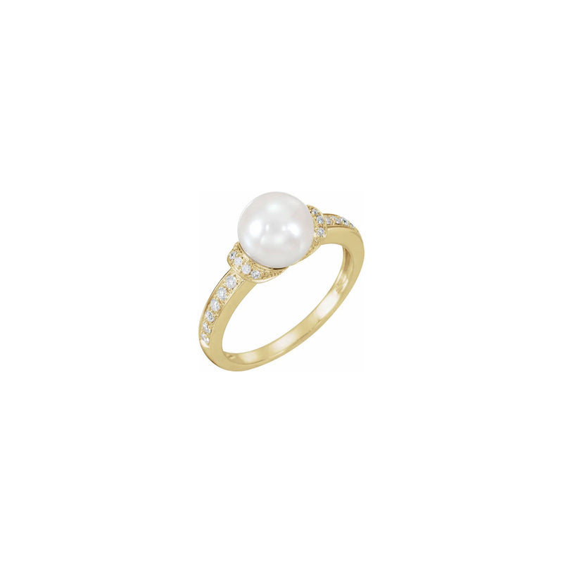 Accented Pearl Ring (14K) main - Popular Jewelry - New York