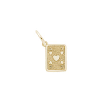 Ace of Hearts Charm kuning (14K) utama - Popular Jewelry - New York