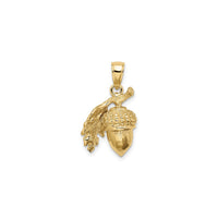 Acorn na may Leaf Pendant (14K) reverse - Popular Jewelry - New York