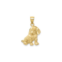 Adorable Dog Puppy Pendant (14K) front - Popular Jewelry - New York