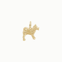 Akita Dog Charm yellow (14K) main - Popular Jewelry - New York
