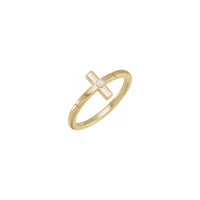 Akoya Pearl Sideways Cross Ring (14K) ĉefa - Popular Jewelry - Novjorko