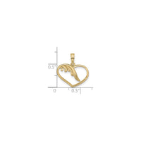 Alary Heart Outline Pendant (14K) scale - Popular Jewelry - New York