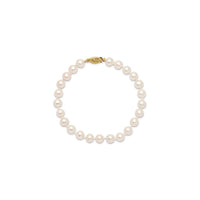 ほぼ丸い淡水真珠ブレスレット（14K）メイン- Popular Jewelry - ニューヨーク