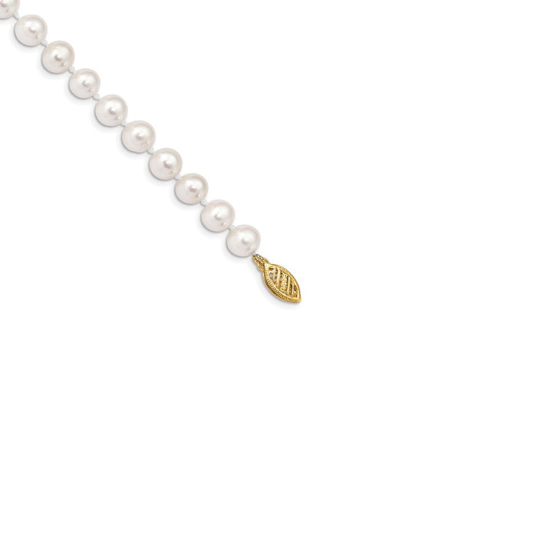 Almost Round Freshwater Pearls Necklace (14K) lock - Popular Jewelry - New York