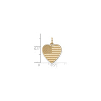 Privjesak u obliku srca američke zastave (14K) - Popular Jewelry - New York
