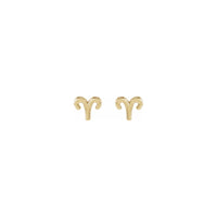 Aries Zodiac Sign Stud Earrings (14K) front - Popular Jewelry - New York
