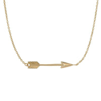 Arrow Horizontal Necklace (14K) main - Popular Jewelry - I-New York