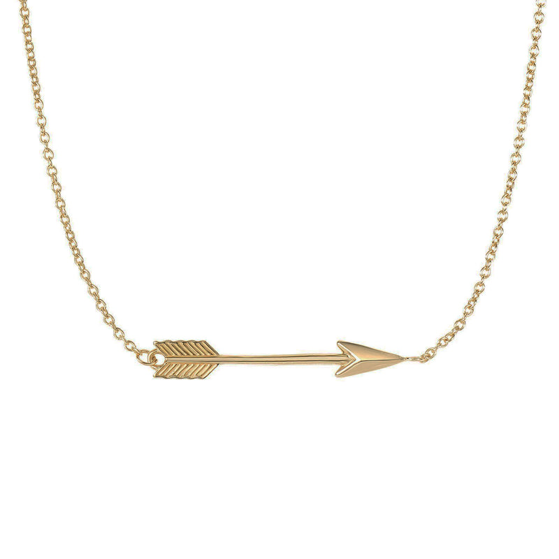 Arrow Horizontal Necklace (14K) main - Popular Jewelry - New York