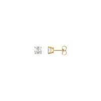 Asscher Cut Diamond Solitaire (1/5 CTW) Friction Back Stud Oorbelle geel (14K) hoof - Popular Jewelry - New York