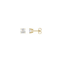 Asscher Cut Diamond Solitaire (1/3 CTW) ፍሪክሽን ከኋላ ጉትቻ ቢጫ (14ኪሎ) ዋና - Popular Jewelry - ኒው ዮርክ
