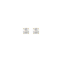 Asscher Cut Diamond Solitaire (1/2 CTW) Friction Back Stud Earrings (14K)