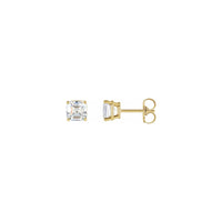 I-Asscher Cut Diamond Solitaire (1/2 CTW) Amacici E-Friction Back Stud (14K)