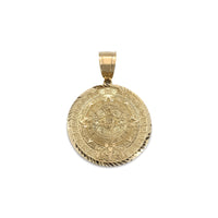 Aztec Sun Calendar  Diamond Cut Framed Pendant (14K) large - Lucky Diamond - New York