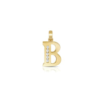 B Icy Initial Letter Pendant (14K) galvenais - Popular Jewelry - Ņujorka