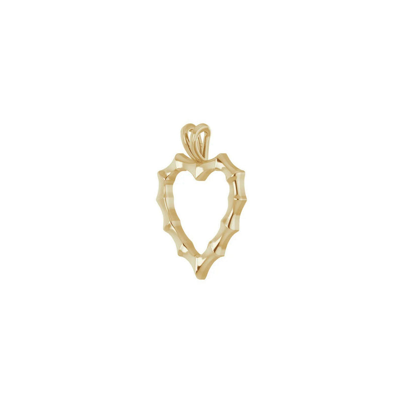 Bamboo Heart Contour Pendant (14K) diagonal - Popular Jewelry - New York
