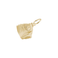 Baseball Glove with Ball Charm yellow (14K) back - Popular Jewelry - New York