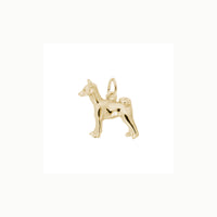 Basenji Dog Charm yellow (14K) main - Popular Jewelry - New York