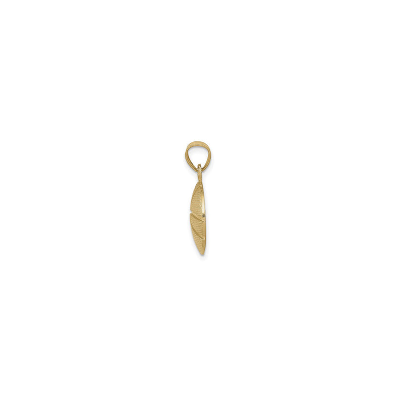Basketball Concave Textured Pendant (14K) side - Popular Jewelry - New York