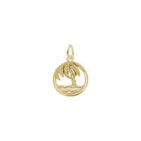 Beach Palm Tree Round Charm yellow (14K) main - Popular Jewelry - New York