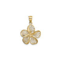 Beaded Plumeria Flower Pendant (14K) front - Popular Jewelry - New York