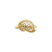Beaded Wave Dome Cut-Out Ring (14K) front - Popular Jewelry - ニューヨーク
