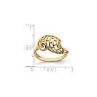 Beaded Wave Dome Cut-Out Ring (14K) scale - Popular Jewelry - ニューヨーク