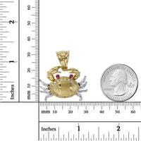 Bejeweled Crab Motion Pendant (14K) scale - Popular Jewelry - New York