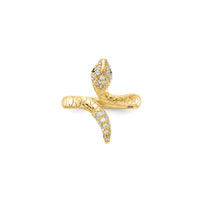 Bejeweled Rattlesnake Ring (Silver) eo anoloana - Popular Jewelry - New York