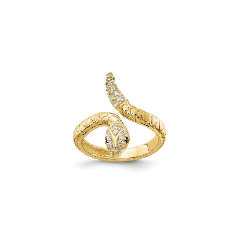 Bejeweled Rattlesnake Ring (Silver) main - Popular Jewelry - New York
