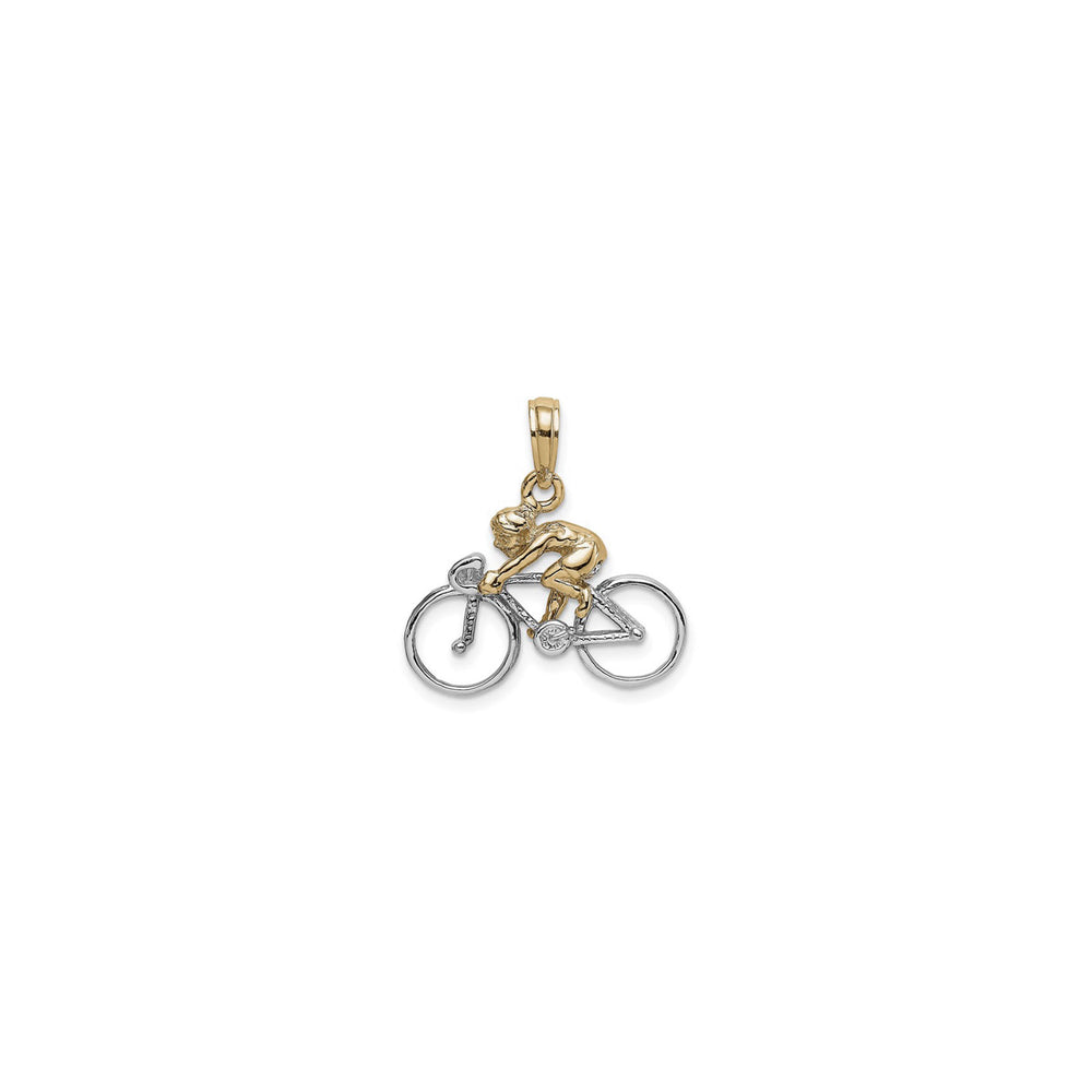 Bicycle with Rider Pendant (14K) front - Popular Jewelry - New York
