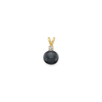 Black Freshwater Cultured Pearl Diamond Pendant (14K) main - Popular Jewelry - Niu Ioka
