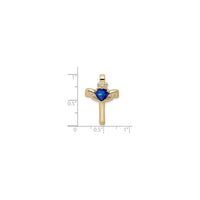 Blue Sapphire Claddagh Cross Pendant (14K) skala - Popular Jewelry - New York