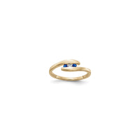 Modrý zafír a diamantový 3-kamenný napínací prsteň (14K) hlavný - Popular Jewelry - New York
