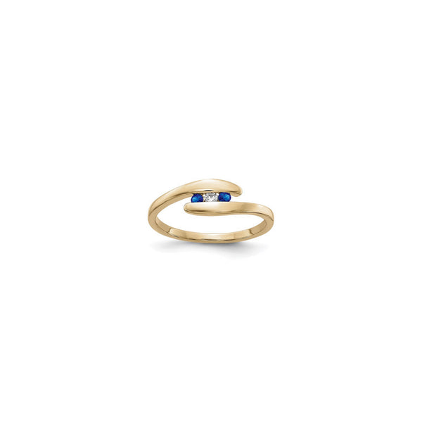 Blue Sapphire and Diamond 3-Stone Tension Ring (14K) main - Popular Jewelry - New York