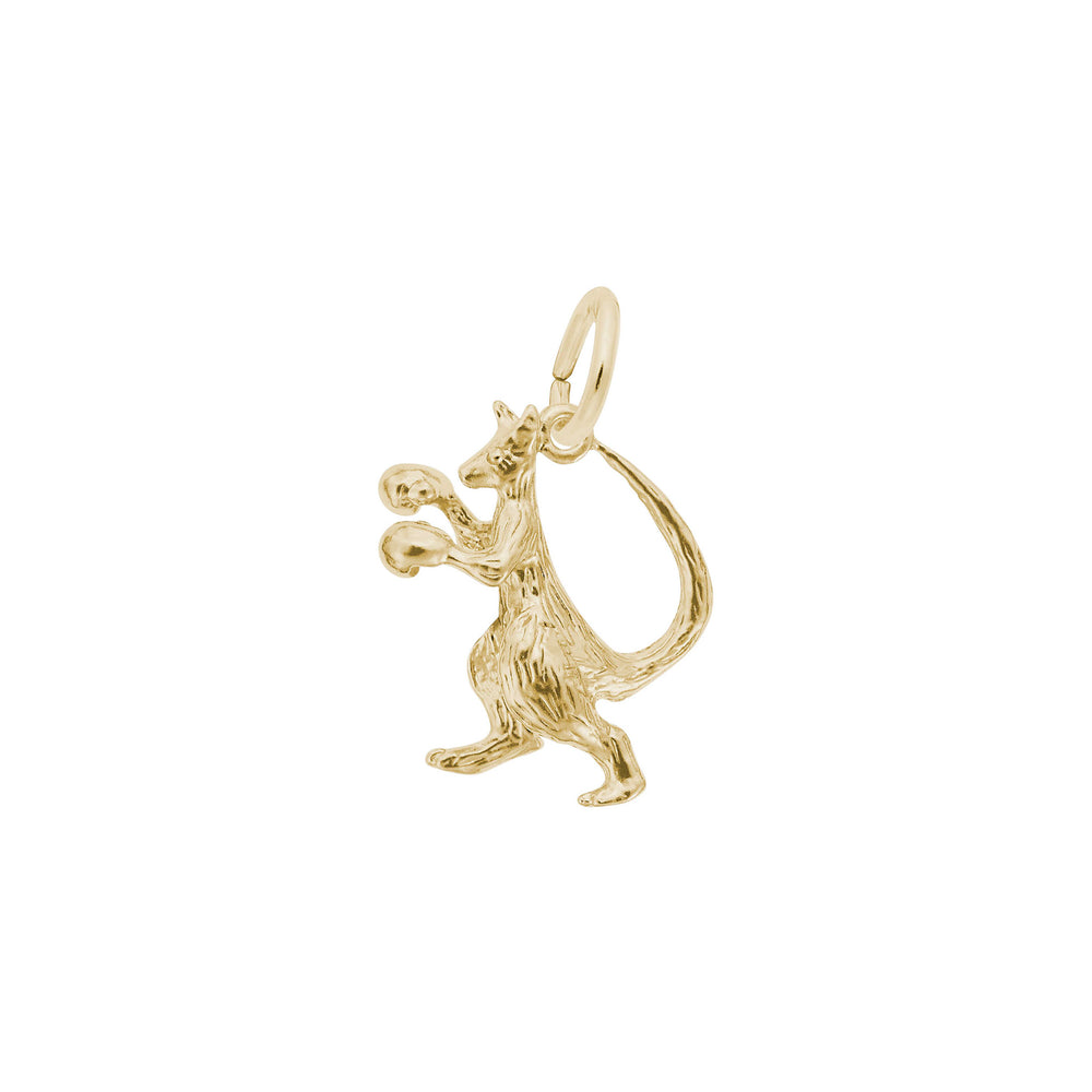 Boxing Kangaroo Charm yellow (14K) main - Popular Jewelry - New York