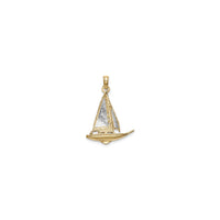 Brushed Finish Sailboat Pendant (14K) back - Popular Jewelry - New York
