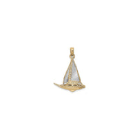 Brushed Finish Sailboat Pendant (14K) depan - Popular Jewelry - New York