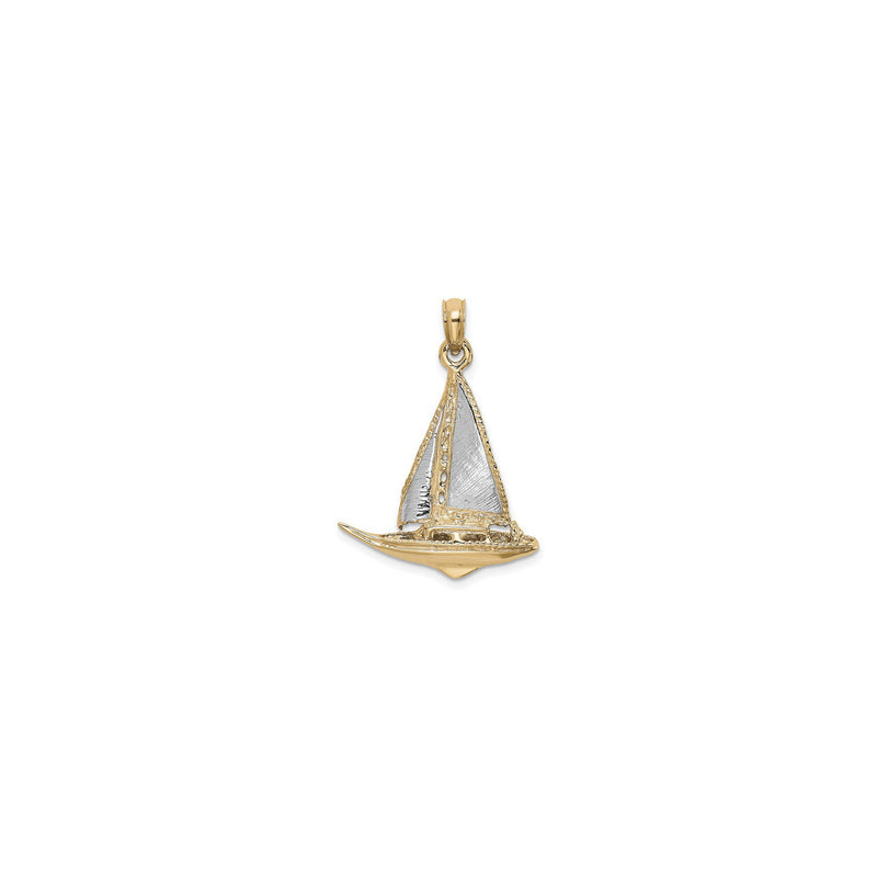 Brushed Finish Sailboat Pendant (14K) front - Popular Jewelry - New York