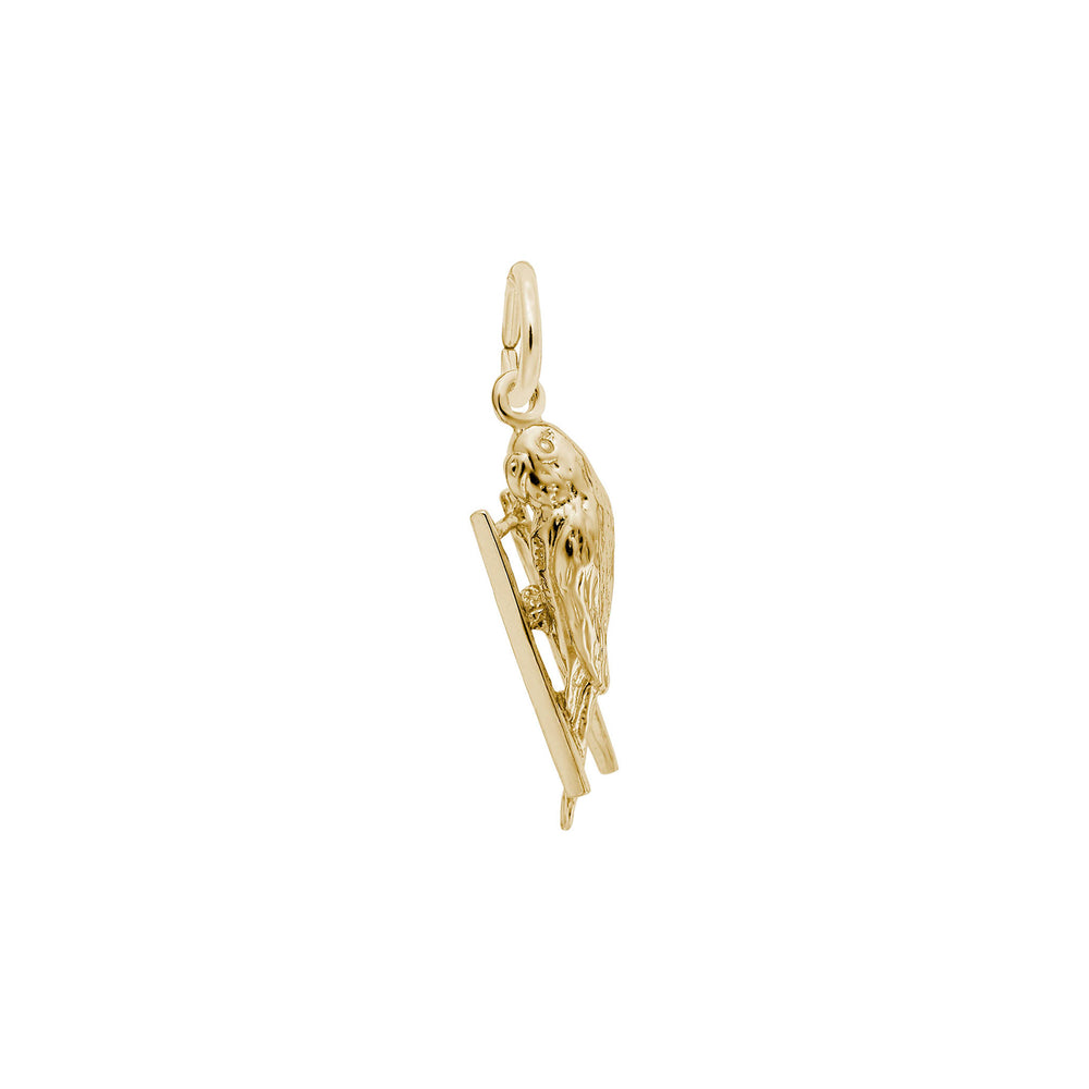 Budgie Charm yellow (14K) main - Popular Jewelry - New York