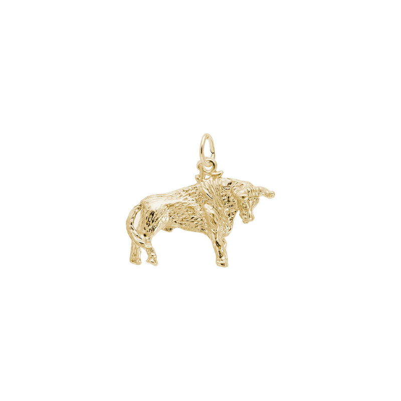 Bull Charm yellow (14K) main - Popular Jewelry - New York