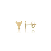 Longhorn Head Silhouette Stud Earrings (14K) main - Popular Jewelry - New York