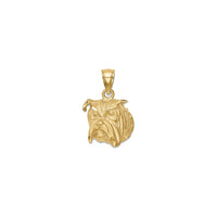 Bulldog Head Matte Pendant (14K) front - Popular Jewelry - New York