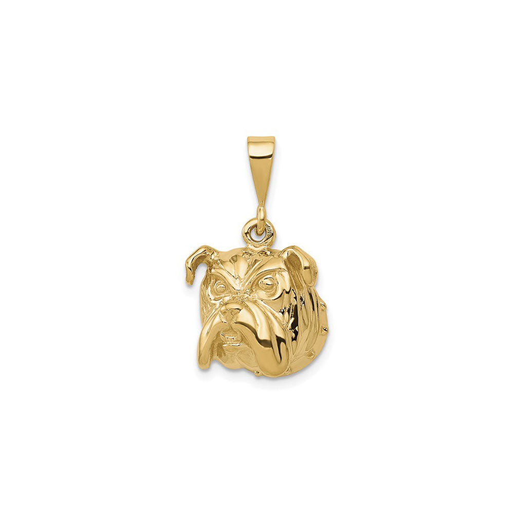 Bulldog Head Pendant (14K) front - Popular Jewelry - New York