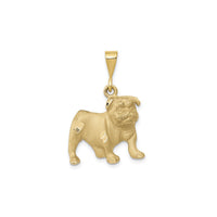 Bulldog Puppy Dog Pendant (14K) front - Popular Jewelry - New York